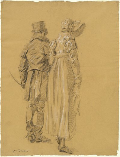 Una Coppia alla Moda Vista da Dietro da Philibert d