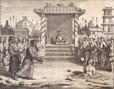 Un usurpatore lapidato a morte, pub. 1672 da Philip Baldaeus
