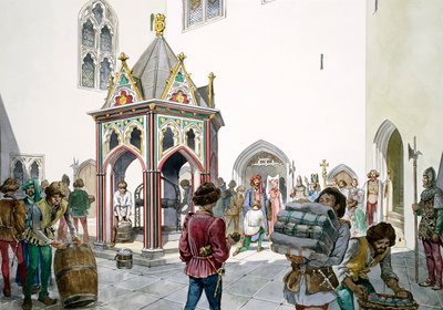 Cortile, Vecchio Castello di Wardour, Tisbury, Wiltshire, nel Medioevo, 1995-1999 da Philip Corke