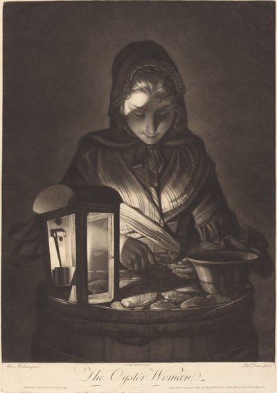 La Donna delle Ostriche da Philip Dawe after Henry Robert Morland