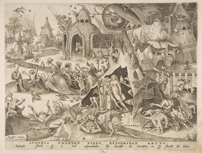 Lussuria Luxuria da I sette peccati capitali, 1558 da Philip Galle