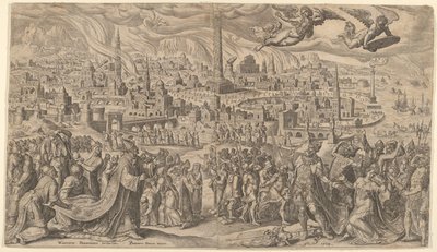 La caduta di Babilonia, 1569 da Philip Galle