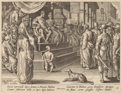 San Paolo davanti a Festo e Agrippa da Philip Galle after Jan van der Straet