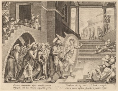 Gli Apostoli Liberati dalla Prigione da un Angelo da Philip Galle after Maerten van Heemskerck