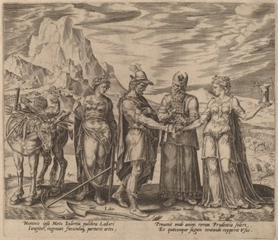 Il matrimonio del lavoro e della diligenza da Philip Galle after Maerten van Heemskerck