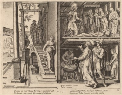 La resurrezione di Tabita da Philip Galle after Maerten van Heemskerck