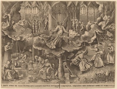La parabola delle vergini sagge e stolte da Philip Galle after Pieter Bruegel the Elder