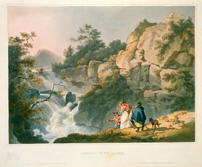 Turisti che guardano una cascata, Cataratta sul Llugwy da Philip James de Loutherbourg