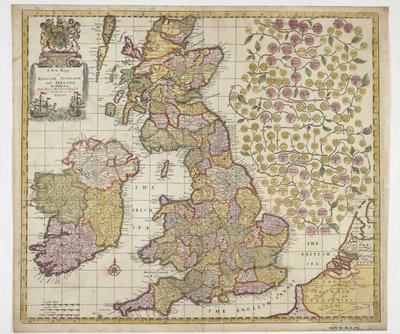 Una Nuova Mappa di Inghilterra, Scozia e Irlanda, c.1690 da Philip Lea
