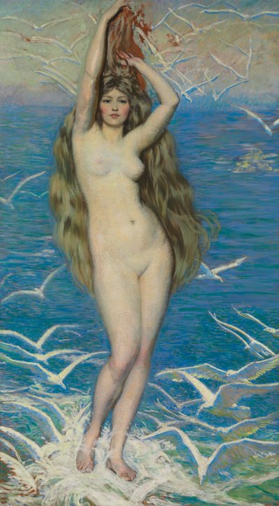 Ragazza con Gabbiani, c.1920 da Philip Leslie Hale