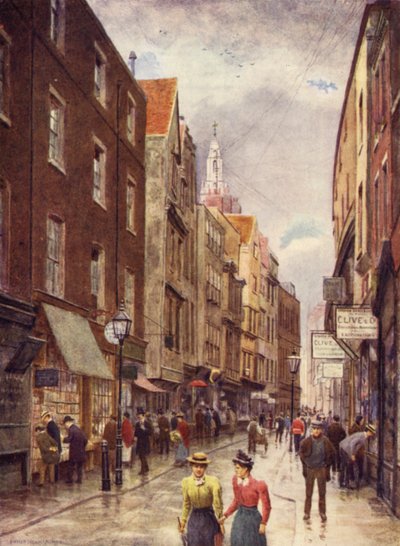 Holywell Street, Strand, guardando a ovest, 1900 da Philip Norman