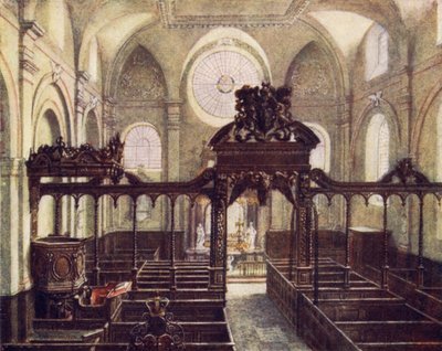 Interno della chiesa di All Hallows, Upper Thames Street, 1894 da Philip Norman