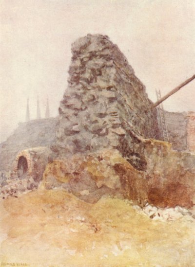 Resti del muro romano, Newgate, 1903 da Philip Norman