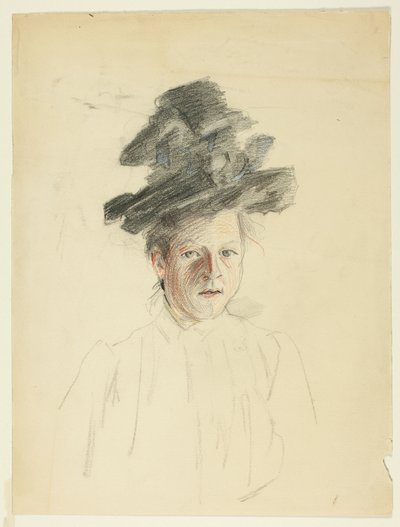 Ritratto di Donna con Cappello Nero da Philip William May