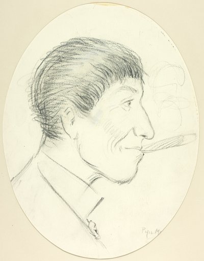 Profilo di uomo che fuma un sigaro da Philip William May