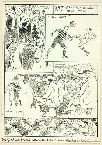 Schizzi durante la partita di calcio della Association Cup da Philip William May