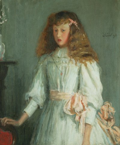 Una giovane ragazza in un vestito bianco da Philip Wilson Steer