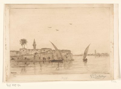Veduta del Nilo con barche a vela da Philip Zilcken (signed by artist)
