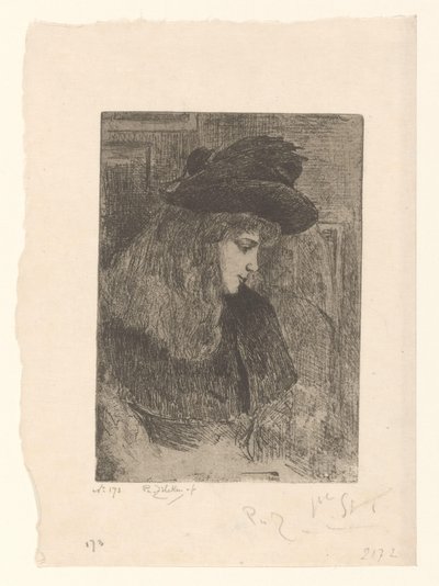 Ragazza con cappello da Philip Zilcken (signed by artist)