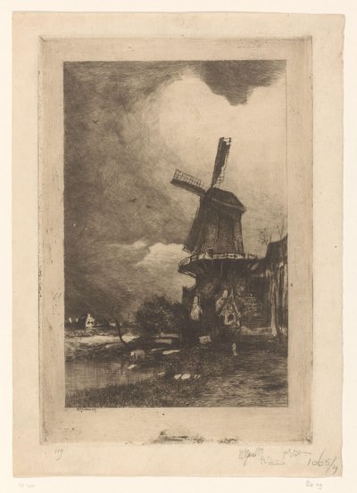 Mulino in un paesaggio da Philip Zilcken (signed by artist)