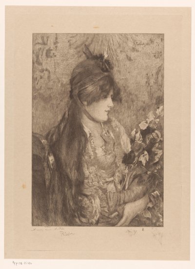 Donna con mazzo di fiori da Philip Zilcken (signed by artist)