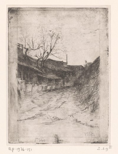Strada lungo edifici e alberi da Philip Zilcken