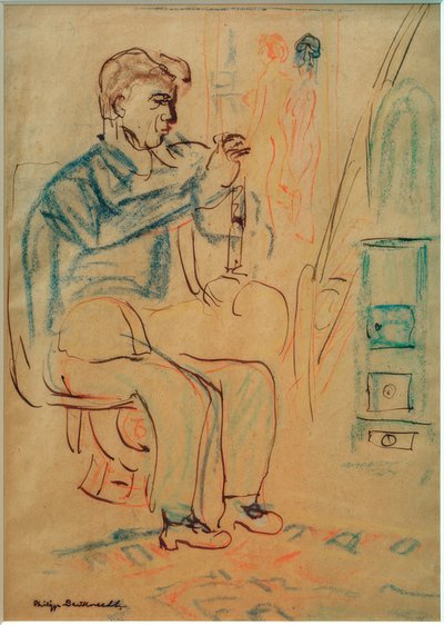 Scultore Scherer nello studio di Kirchner da Philipp Bauknecht