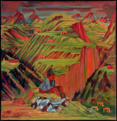 Pastore con capra (Pastore con capra blu) da Philipp Bauknecht