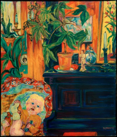 Interno con bambino nella culla, (bambino nella culla) da Philipp Bauknecht