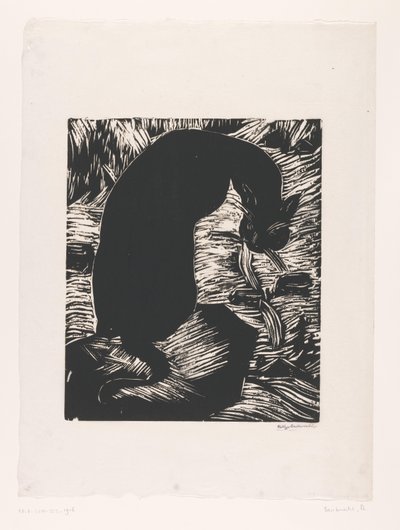 Gatto nero che guarda sopra la spalla da Philipp Bauknecht