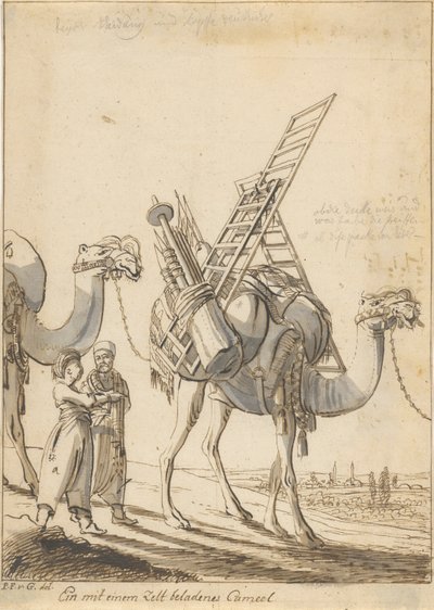 Ein mit einem Zelt beladenes Cameel (Uomo con cammello carico di tenda) da Philipp Ferdinand von Gudenus