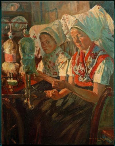 Donne dello Spreewald che filano da Philipp Franck