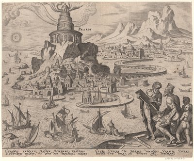Il Faro di Alessandria dalla serie Le Otto Meraviglie del Mondo Dopo Maarten van Heemskerck, 1572 da Philipp Galle