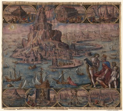 Il Faro di Alessandria dalla serie Le Otto Meraviglie del Mondo Dopo Maarten van Heemskerck, 1572 da Philipp Galle