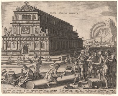 Il Tempio di Diana a Efeso dalla serie Le otto meraviglie del mondo dopo Maarten van Heemskerck, 1572 da Philipp Galle