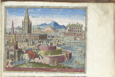 Le mura di Babilonia dalla serie Le otto meraviglie del mondo, 1572 da Philipp Galle
