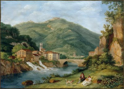 Ponte presso Serraglio su la Lima a Bagni di Lucca da Philipp Hackert