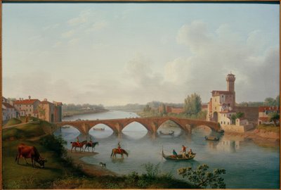 Pisa, Ponte a Mare da Philipp Hackert