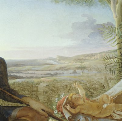 Bambino Gesù e paesaggio dal Riposo durante la fuga in Egitto (dettaglio) da Philipp Otto Runge
