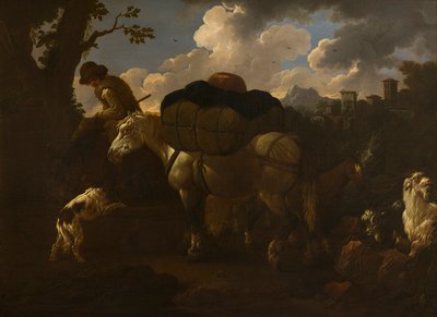 Scena di contadini, c.1677-1706 da Philipp Peter called Rosa da Tivoli Roos