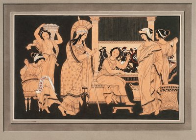 Athena bei der mit Webereien beschäftigten Penelope da Philipp Veit