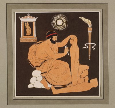 Prometheus formt aus Lehm den Menschen da Philipp Veit