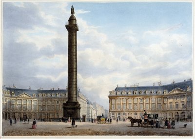 Colonna di Place Vendôme - in "Promenade dans Paris et ses environs", disegnata da Jacottet e Benoist, c. 1840 da Philippe Benoist