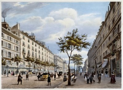 Le boulevard des Italians - in "Promenade dans Paris et ses environs", di Jacottet et et Benoist, ed. Gihaut da Philippe Benoist