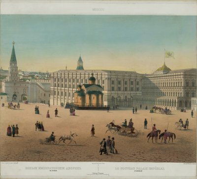Il Gran Palazzo del Cremlino da una vista panoramica di Mosca in 10 parti, ca 1848 da Philippe Benoist