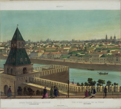 Vista di Zamoskvorechye dal Muro del Cremlino da una vista panoramica di Mosca in 10 parti, ca. 1848 da Philippe Benoist