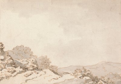Un sentiero su una collina da Philippe Jacques de Loutherbourg