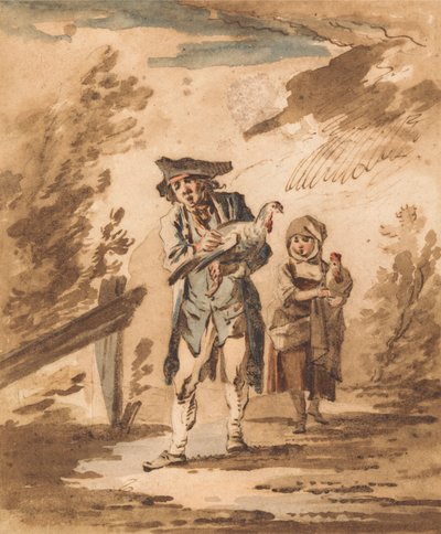 Rustici con Pollame di Ritorno dal Mercato da Philippe Jacques de Loutherbourg