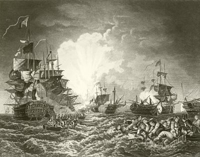 La battaglia del Nilo da Philippe Jacques de Loutherbourg