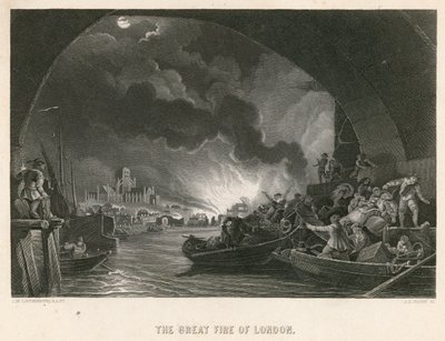 Il grande incendio di Londra da Philippe Jacques de Loutherbourg